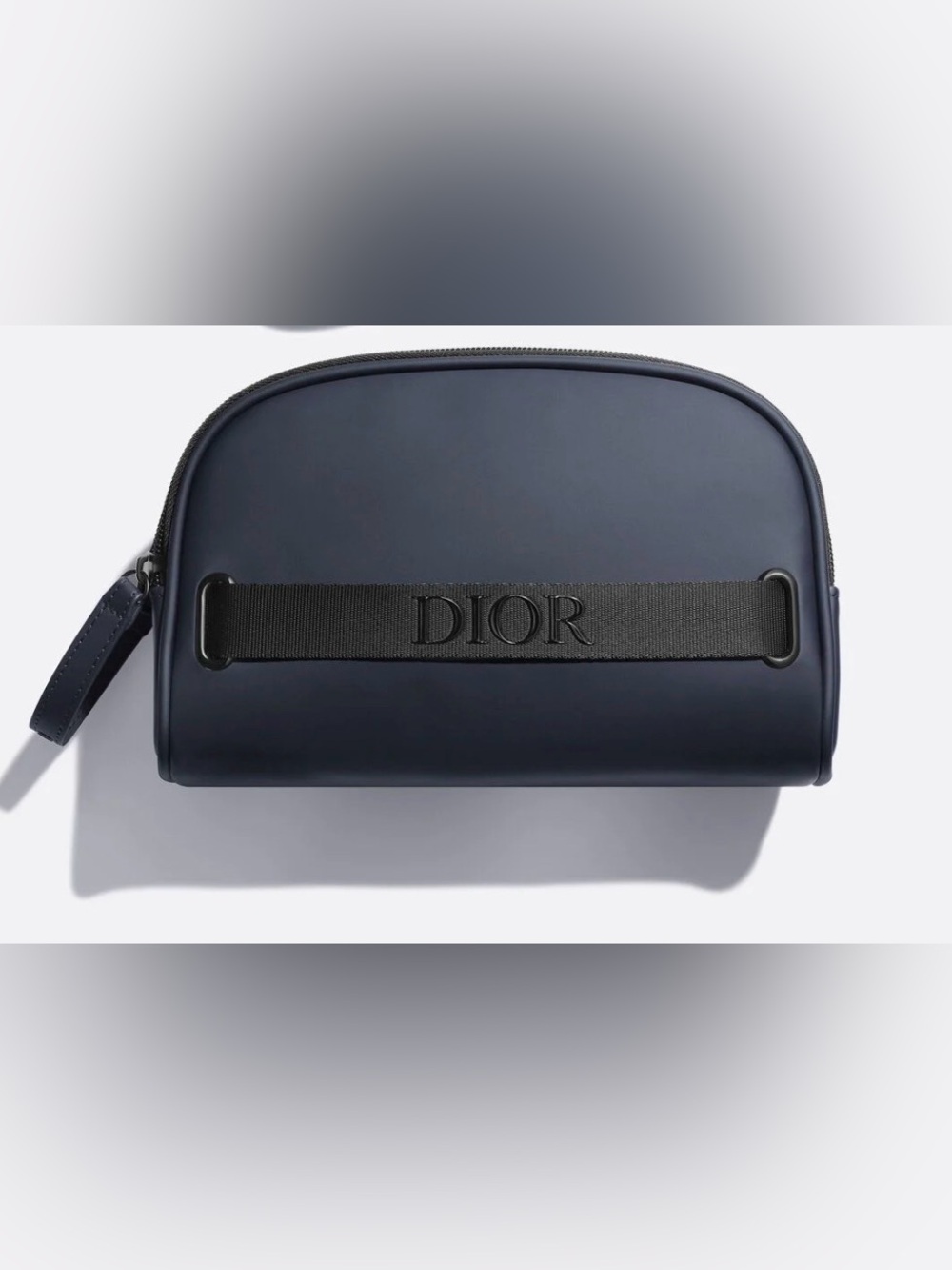 🆕✈️DIOR- unisex Navy DoubleZip large Compartment Toiletry Pouch-Dior Logo strap